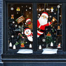 Christmas Window Showcase Removable Santa Claus Snowman Elk Wall Stickers