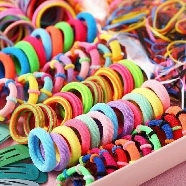 Wholesale 220Pcs Candy Color Girls Hair Clips Rope Ponytail Holder Kids Hairclip