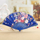 Folding Fan Chinese Flower Lace Silk Hand Held Fan Wedding Dancing Party Gift Ew