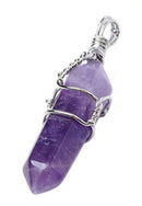 Chic Crystal Bead Stone Pendant for Necklace Amethyst