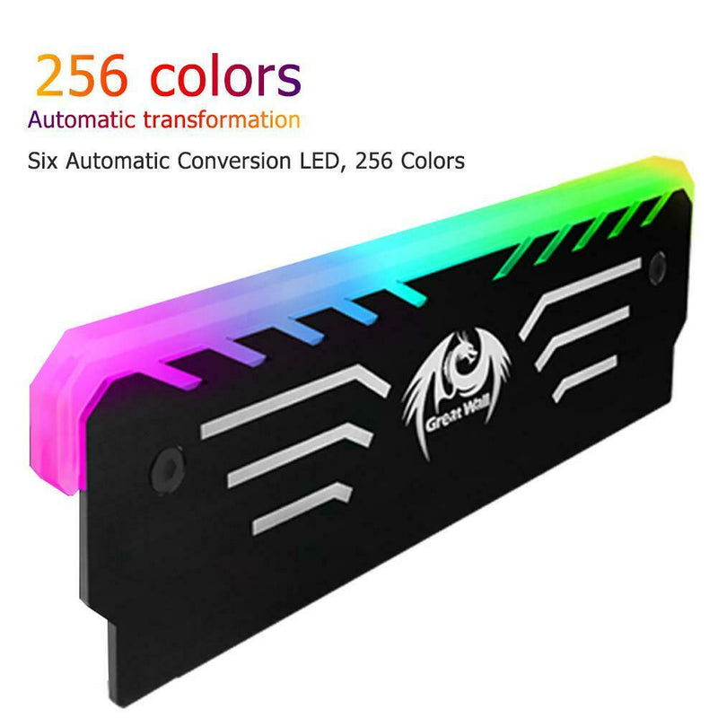 3 Pin RGB 256 Colors Auto Change Memory Heat Sink Cooler RAM Cooling Vest