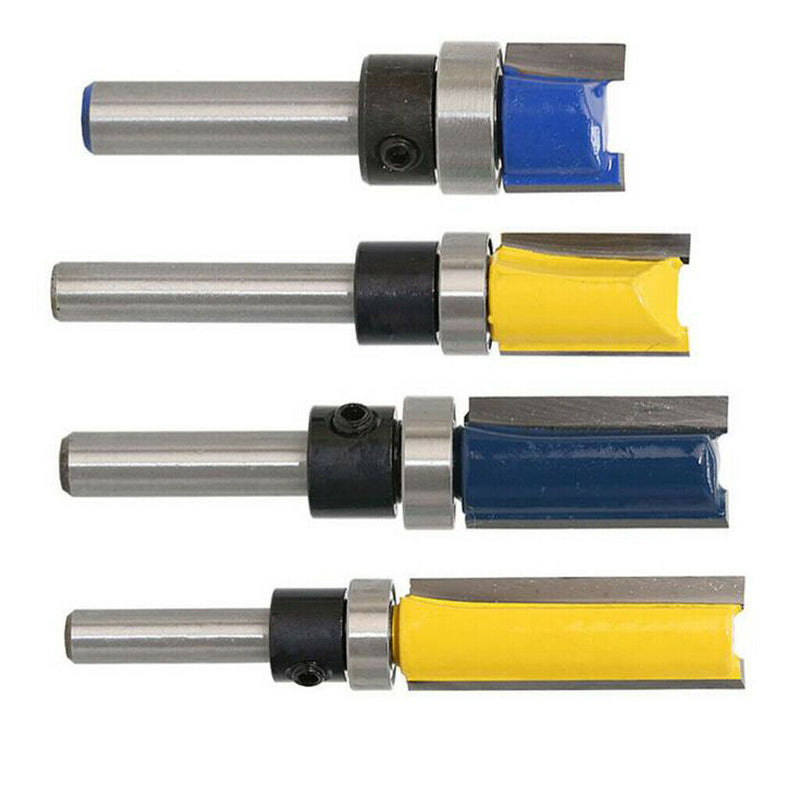 Pack of 2 Mortise Flush Trim Template Router Bit - 1/4 Shank, 25mm and 11.9mm