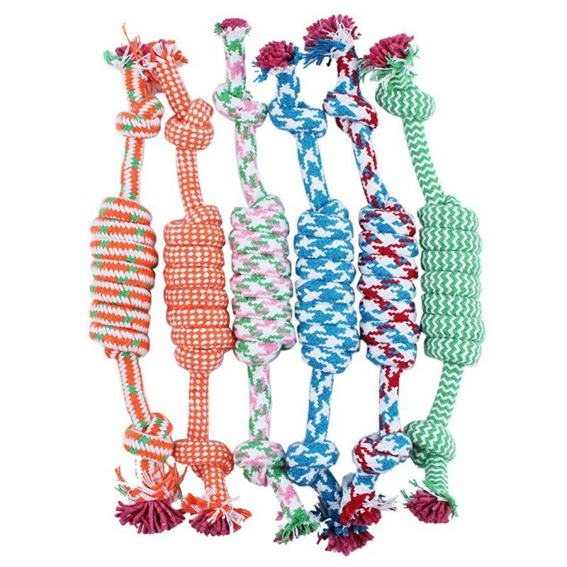 1PC Random Color New 27CM Dog Pet Puppy Chew Cotton Rope Ball Braided Knot