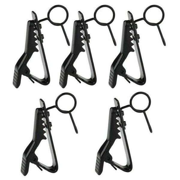 5 Pcs Ring Mini 7.5 mm Microphone Clip Holder Tie Clip Collar Clip Practica