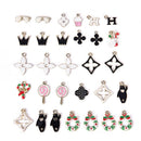 30Pcs/Set Mixed Style Alloy Enamel Charms Bracelet Pendant DIY Jewelry Findings-