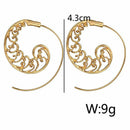Ethnic Bohemian Drop Earrings For Women Spiral Earrings Exaggerated Whirlpo