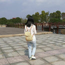 Women bag Backpack Fashion Hollow Out Woven Drawstring Summer Beach Backpac