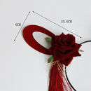 Wine Red Headband Christmas Hair Accessories Rabbit Ears Rose Dance Show Ha