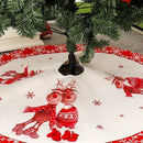 Christmas Tree Skirt Double Deer Print Tree Skirt 120Cm Christmas Tree Bott M6Y9