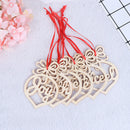 6Pcs Wooden Ornament Hollow Letter Tree Hanging Christmas Pendant Decorations OZ