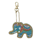 5Pcs Diy Full Special Shaped Diamond Painting Elephant Cartoon Keyring Keyc