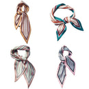 New Women'S Square Scarf Silk Head Stripe Double-Sided Small Scarf Scarf Re