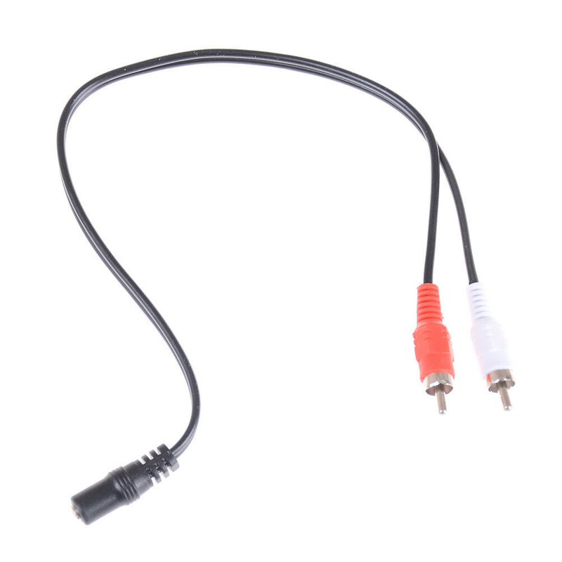 3.5mm 1/8'' Stereo Female To 2 Male RCA Jack Adapter Aux Audio Y Cable SP