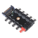10Way 4-pin pc cpu pwm cooling fan controller hub sata power socket split FT
