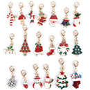 19Pcs Enamel Christmas Mix Style KeychainS Lobster Buckle Charms DIY Jewe jiNMTE
