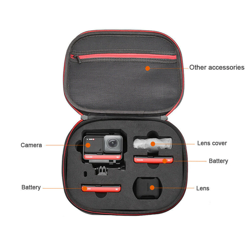 Camera Travel Carrying Case Protective Storage Bag for Insta360 ONE R Gray