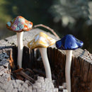 Garden Ornaments Ceramic Mushrooms Statues Fairy Garden Decorations in