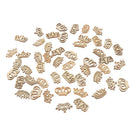 50 Pieces Unfinished Wood Hollow Crown Shape Wooden Plaque Embellishments