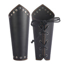 Medieval Knight Lace Up Wristband Wide Cuff Bracelet Costume Arm Armor Black