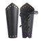 Medieval Knight Lace Up Wristband Wide Cuff Bracelet Costume Arm Armor Black