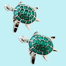 Men CuffLink Creative Green Turtle Modelling Men Elegant Wedding CuffLinks  D2Q6