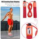 Adjustable Jump Rope with Counter Foam Padded Sports Skipping Rope (Red) A