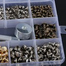 240 Sets Metal Snap Fastener Leather  Rivet Button Sewing with Punch Set Tool