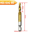 6PCS Hex Shank Titanium Plated Screw Thread Drill Bits Set Compound Tap  TSZ
