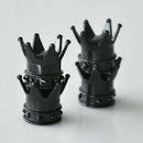 4X Black Crown Style Car Motorcycle Bike Tyre Tire Air Valve Dust Caps Stem