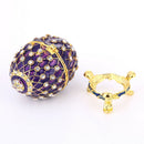 Novelty Easter Egg Jewelry Box Crystal Trinket Holder Ornament Desktop Decors