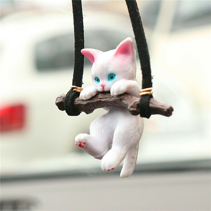 Car Pendant Cute Branch Cat Rearview Mirror Pendant Car Interior DecorationB*SE