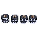 4pcs Universal Cross Style Car Bike Tire Wheel Valve Caps Covers (Black)