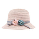Fashion Cute Children'S Summer Straw Hat Sun Hat Beach Hat Adjustable Pink X6O6