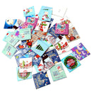 50x Mixed Christmas Stamps Wooden Buttons for DIY Sewing Clothing Decoration
