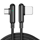 Cafele Dual Elbow Data Cable 3A Type-C Charging Wire with Indicator 1.2m