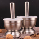 Stainless Steel Shiny Hammered Mortar and Pestle