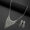 Luxury Wedding Jewelry Set Exaggerated Chain Pendant Necklace Earrings Set  A8K4