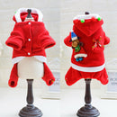 Pet Dog Christmas Costume Santa Claus Hoodie Coat Winter Warm Clothes (M)