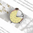Cartoon Creative Alarm Clock Enamel Brooch Jacket Clothes Backpack Badges A