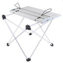 Outdoor Aluminium Folding Picnic Camping Desk Table Gray 39.5x35x32cm
