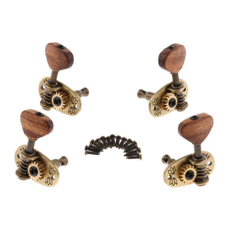 4pcs/set Acoustic Folk Guitar Tuning Peg Tuner Machine Head with Wood Button