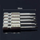 5Pcs Set Triple-cornered Screwdriver Bits S2 Steel 1/4 inch Hex Shank 50mm