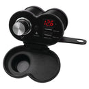 CS-834A1 Motorcycle Dual USB Charger Cigarette Lighter Socket w/ Voltmeter