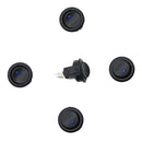 5 Pieces LED Dot Light 12V Car Boat Round Rocker ON/OFF TOGGLE SPST Switch