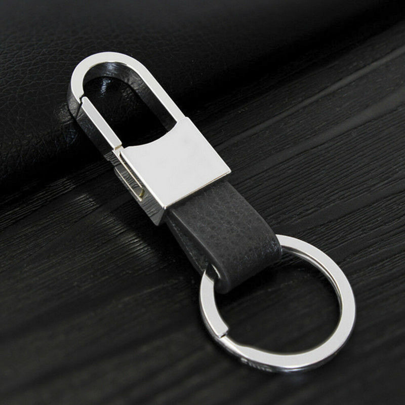 Fashion Men Leather Alloy Metal Keyfob Car Keyring Keychain Key Chain Ring Gift