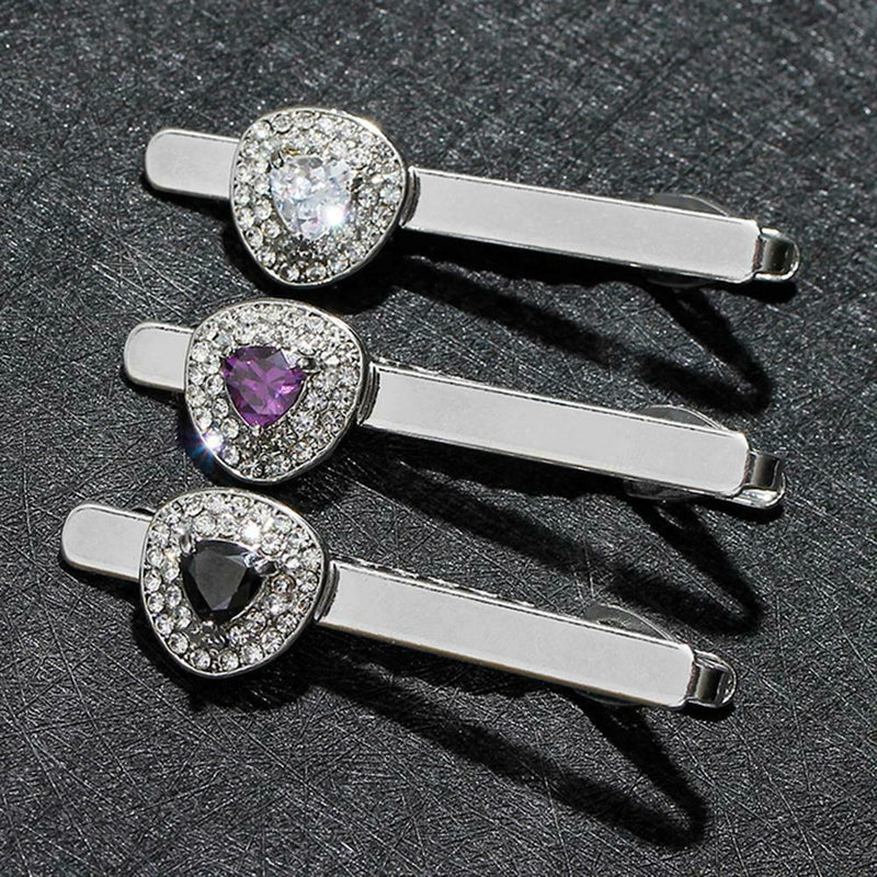 3pcs Men Business Shirt Tie Clip Set Wedding Party Grooms Ties Jewelry Gift A