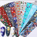 10Pcs Christmas Nail Foils Colorful Foil Nail Art Transfer Stickers Decals DIY