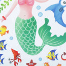 Lovely Mermaid and fishes Wall Stickers For Girls Bedroom Window Wall LJ