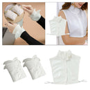 Lady False Collar Cuff Set Stand Ruffles Half Shirt Detachable False Faux Collar
