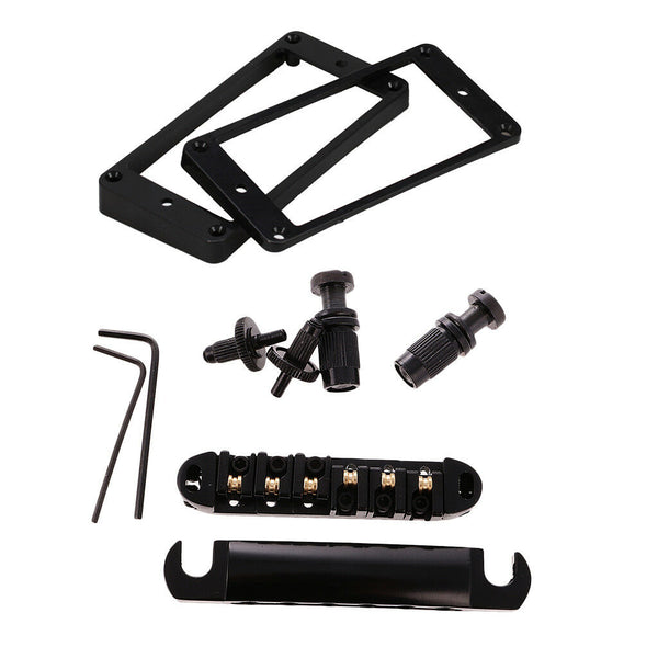 Replacement Electric Guitar Roller Saddle Bridge+Humbucker Pickup Frame Ring